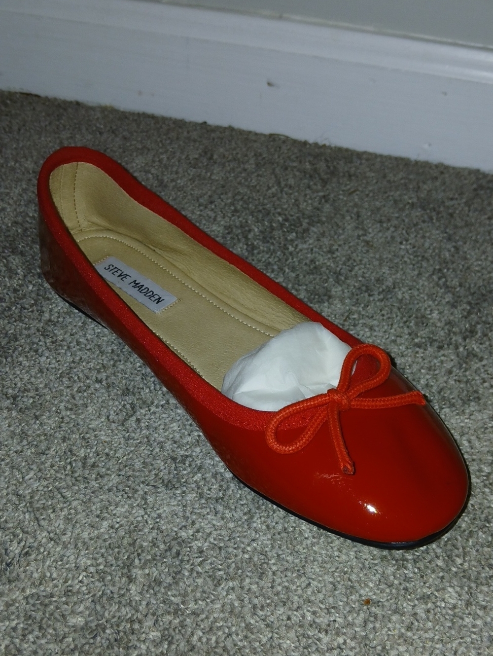 Steve Madden Red Patent Bow Ballet Flat